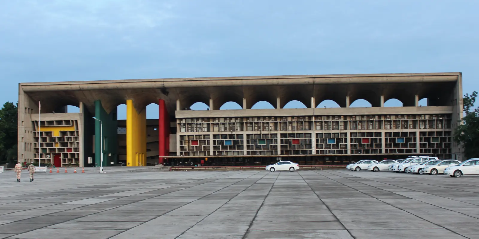 The Punjab and Haryana High Court building in Chandigarh, seen from the front across the Capitol Complex plaza